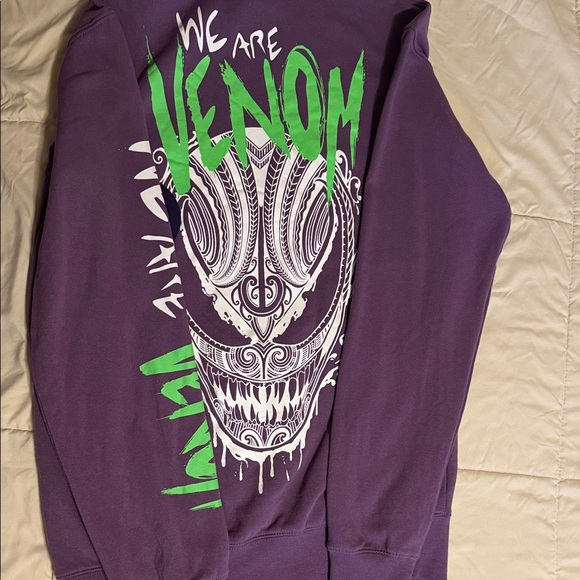 Purple Hoodie with Green Venom Graphic - Picture 3 of 4